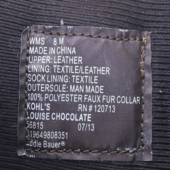 EDDIE BAUER Brown Leather‎ Side Zip Ankle Boots 8 Women's - Picture 8 of 8